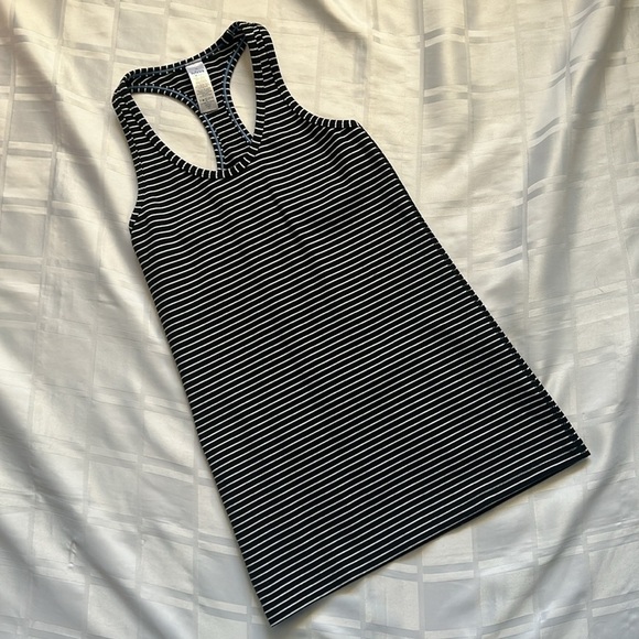 Ivivva Black & White Racerback Striped Tank Top - Picture 11 of 11